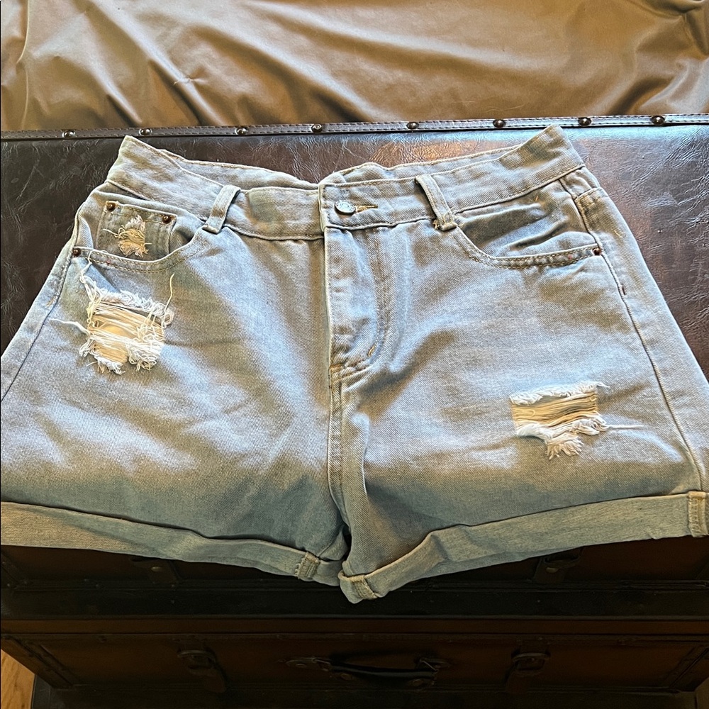 Distressed Denim Women Shorts